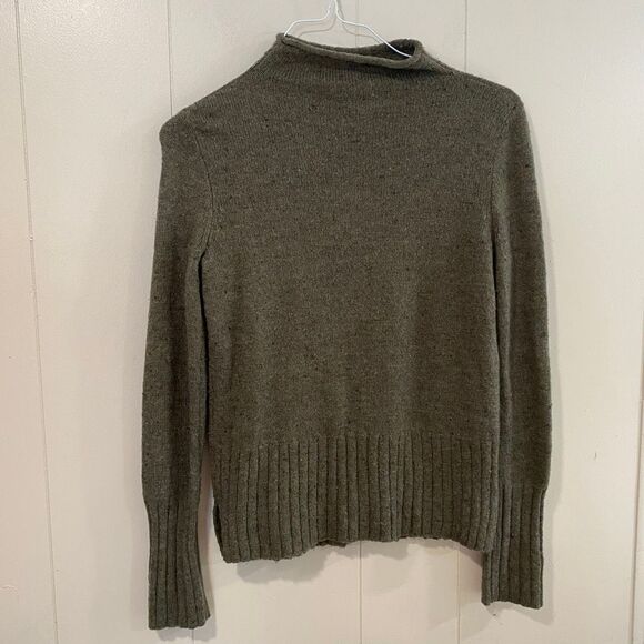 Madewell Mock Neck Sweater XS | Olive Green Ribbed Hem Cozy Knit Pullover - Picture 1 of 8